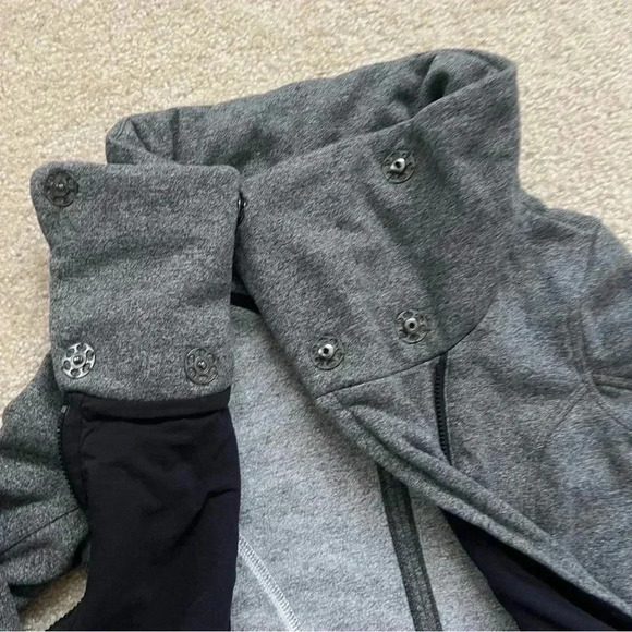 Lululemon Karmacollected Jacket Sweater Heathered Speckled Gray Black 6 W4F16S - Picture 11 of 16